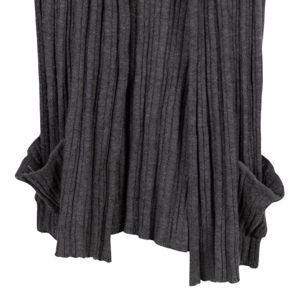 Its Our Time Cardigan Sweater XL Womens Charcoal Gray Ribbed Knit Long Pockets - Picture 3 of 5